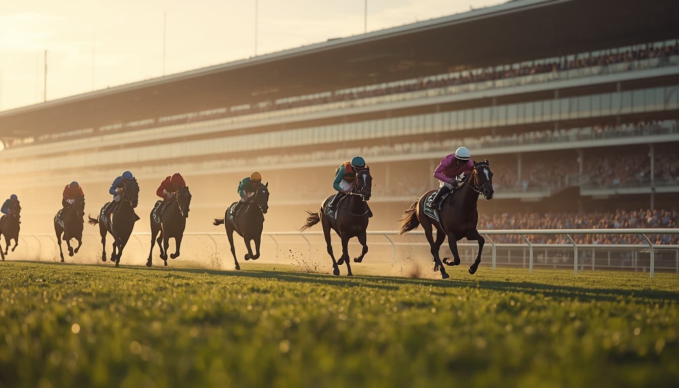 Horse racing at the track